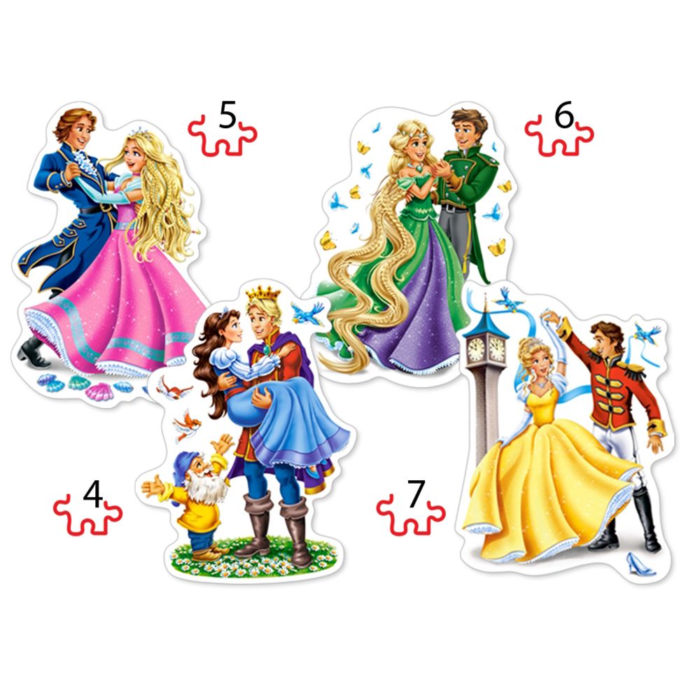 Влюбени принцеси, пъзел с 4, 5, 6 и 7 части