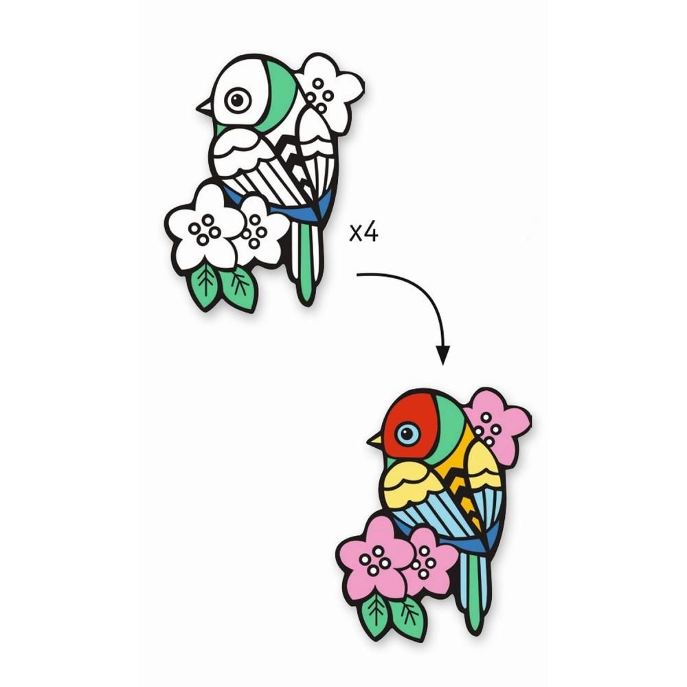 Картина за оцветяване, На дървото