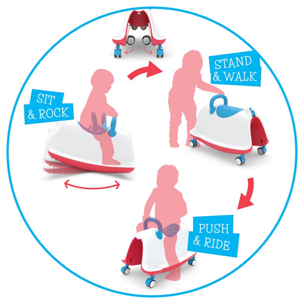 Играчка за бутане, 4 в 1, Trackie, синя