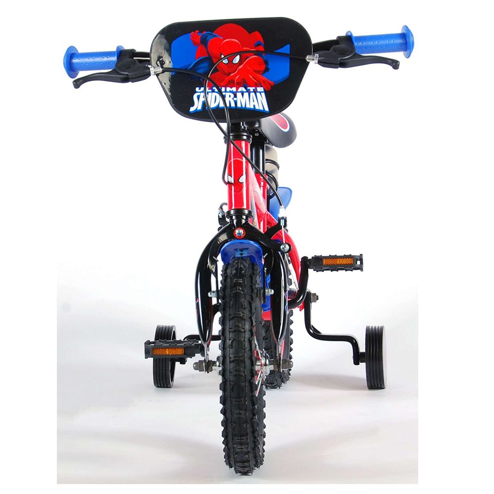 Детски велосипед Спайдермен, с помощни колела, 12 инча