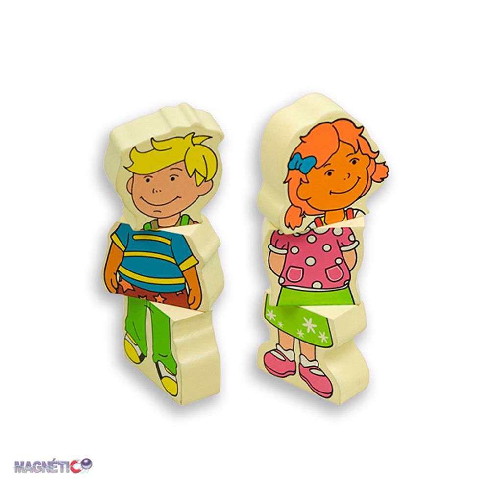 Дървени магнитни деца