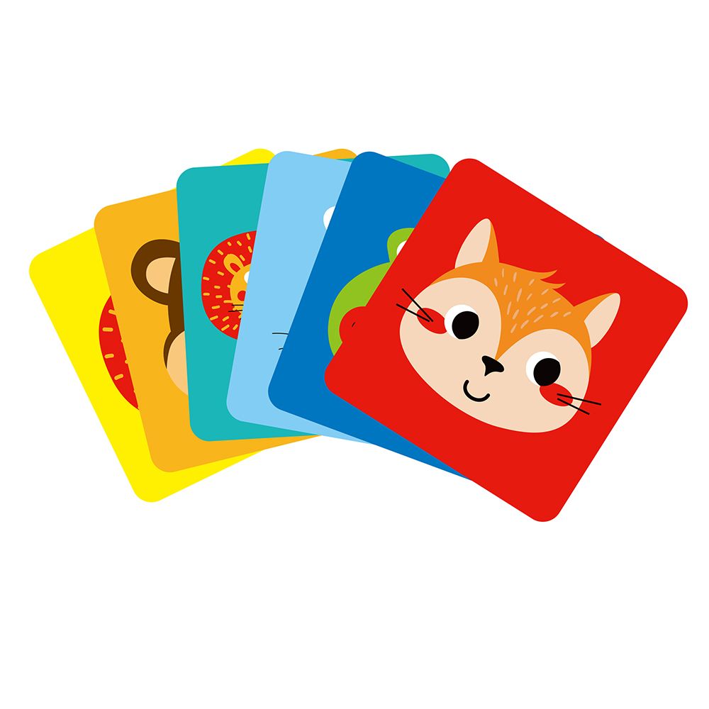 Дървена цветна дженга със зарче, Животни