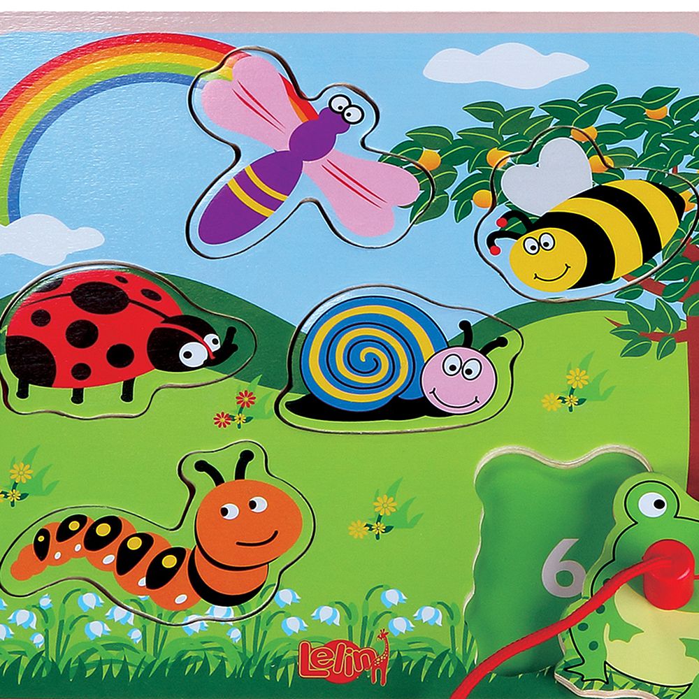 Дървена магнитна игра-пъзел, На лов за буболечки