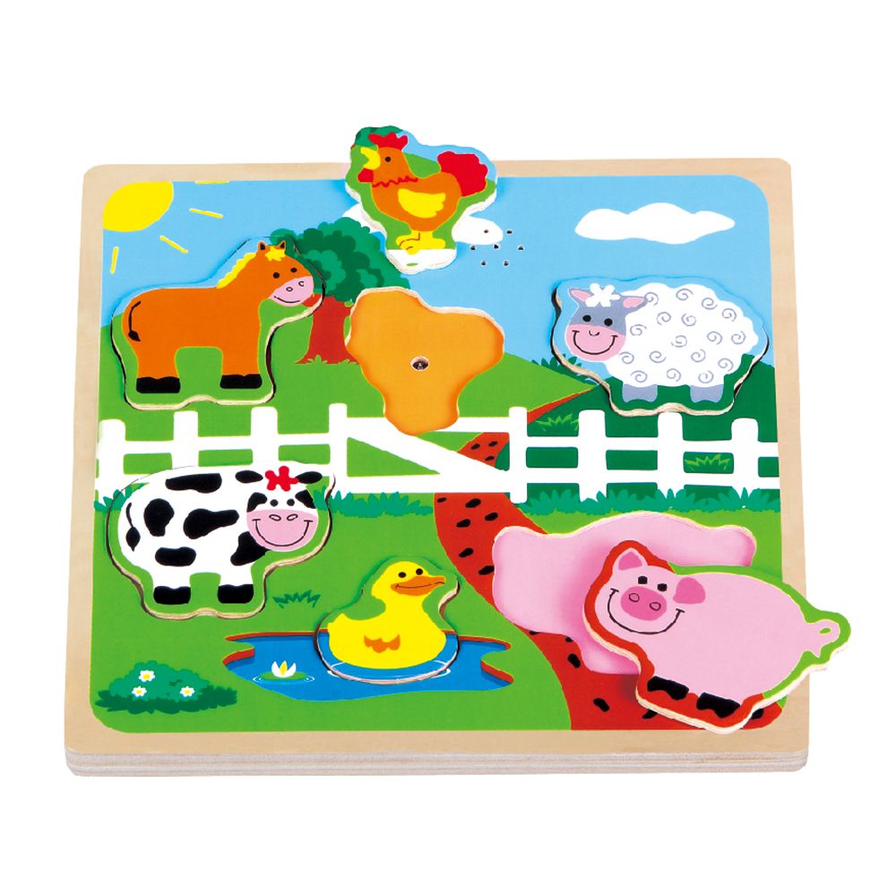 Lelin Toys, Дървен музикален пъзел, Ферма