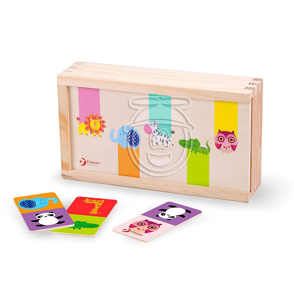 Дървено домино с картинки, Диви животни