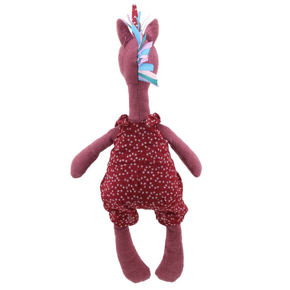 Розов еднорог, с дрешка, 48 см