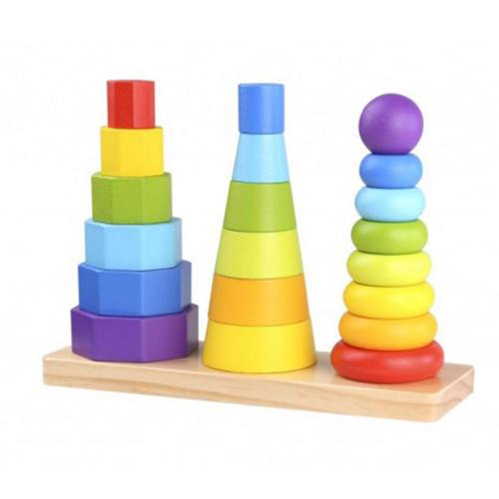 Дървена тройна низанка, Кули, 21 елемента