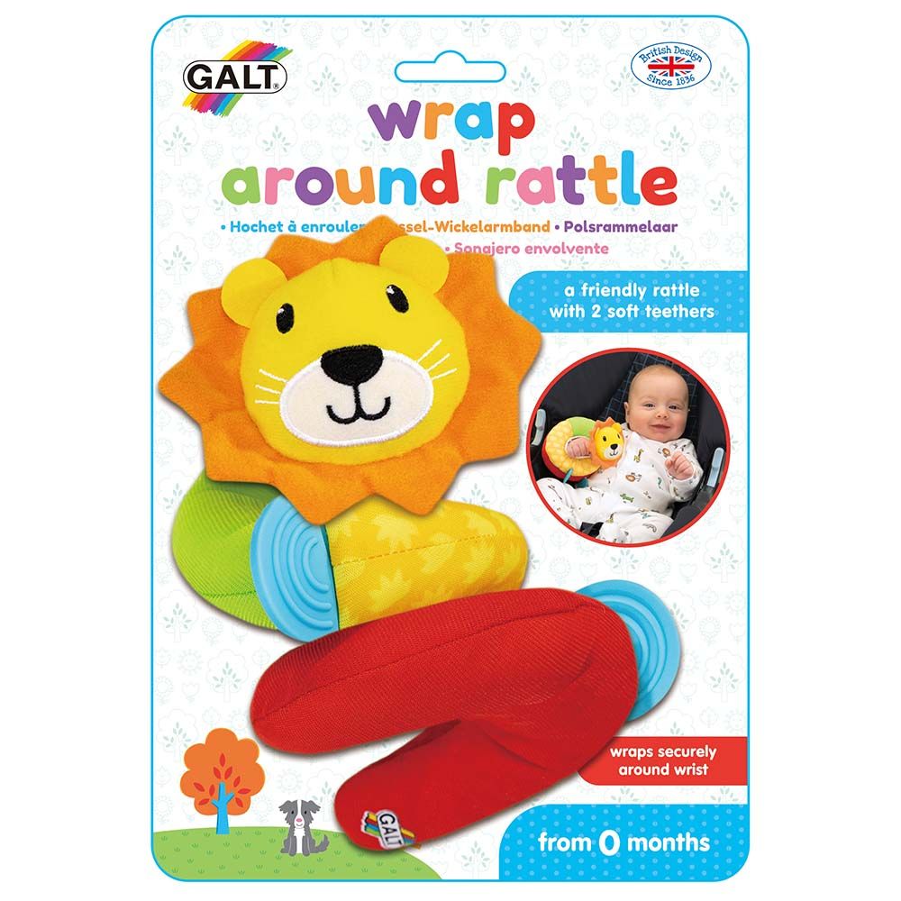 Galt Toys, Бебешка дрънкалка за китка, Лъвче