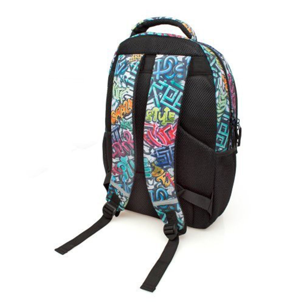 Раница с три отделения и преден джоб, Графити