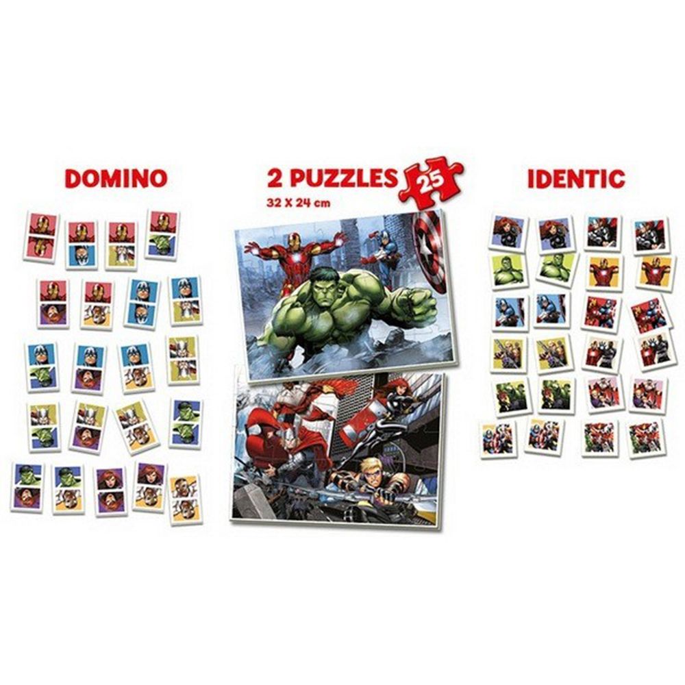 Комплект 4 в 1, игри и пъзели, Отмъстителите