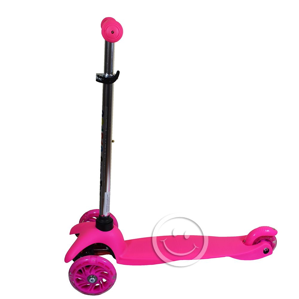 Тротинетка със светещи колела, розoва